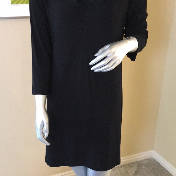 EILEEN FISHER | Solid Black Jersey Tunic Top 3/4 Length Sleeves - Picture 3 of 15